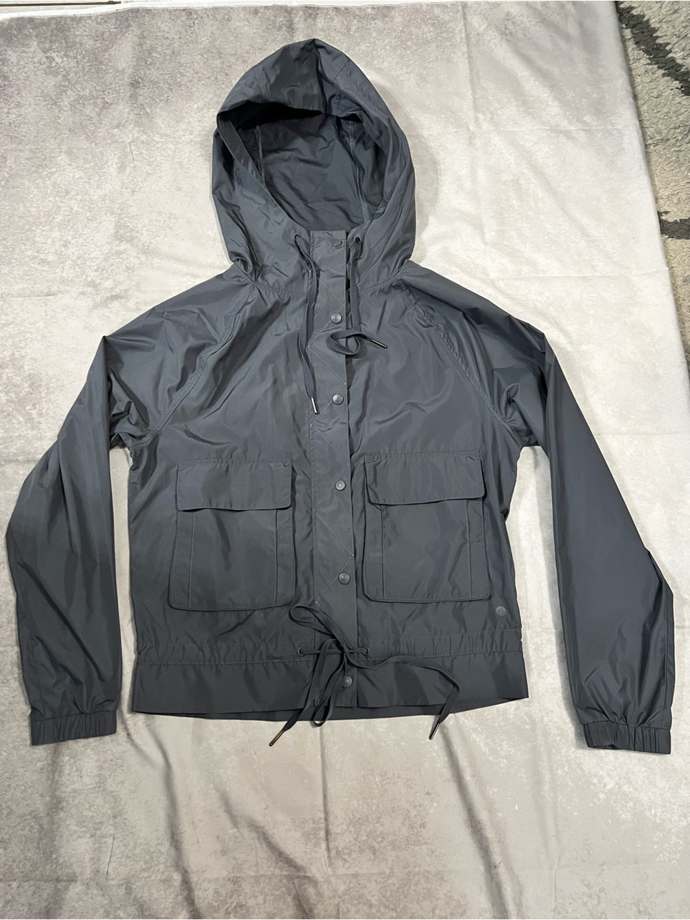 Apana Charcoal Gray Hooded Rain coat